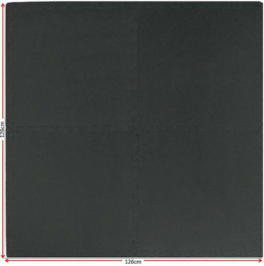 Optimum Подложки Пъзел За Фитнес Черен 124x124x1.2см 4бр