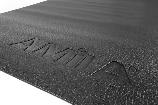 AMILA Rubber Gym Exercise Equipment Floor Mat Black 200x92x0.4cm