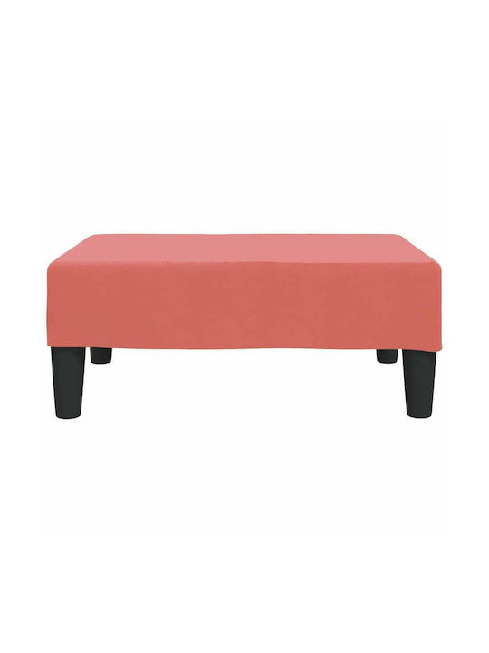 Stool Footstool Upholstered with Velvet Pink 78x56x32cm