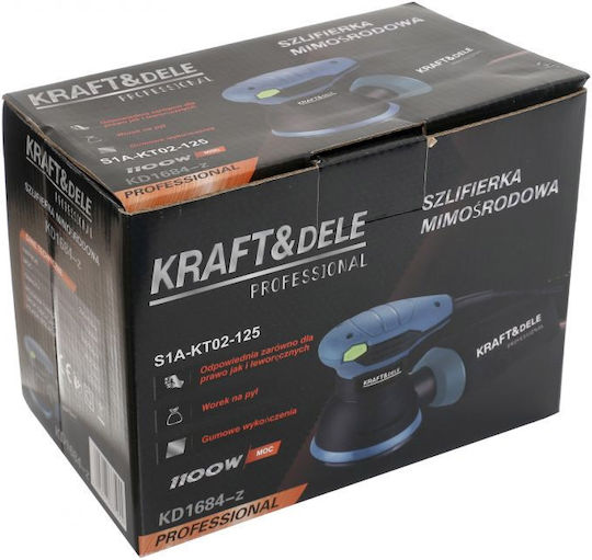 Kraft & Dele KD1684-Z Ексцентрично Трибе 125мм Електрически 1100W със Система за Аспирация