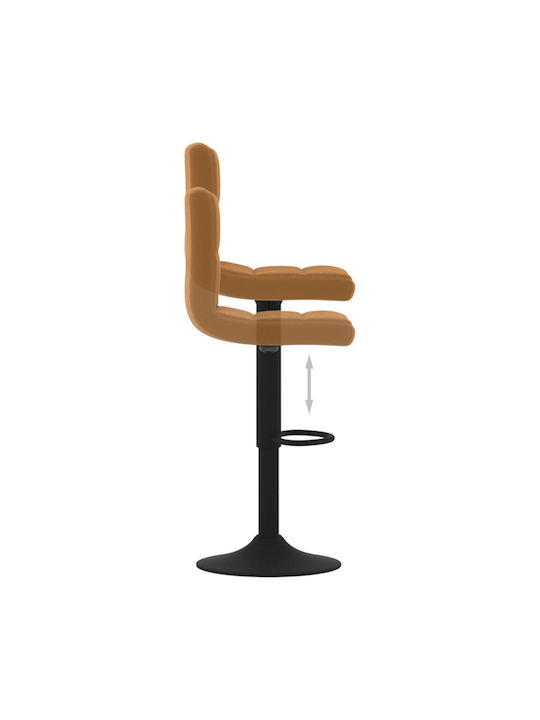 Stool Bar with Back & Adjustable Height Coffee 2pcs 40x47x90-111cm
