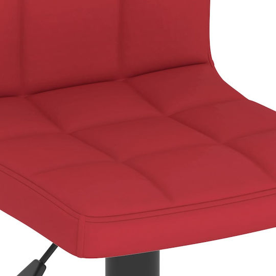 Taburet De Bar Cu Spătar Și Înălțime Reglabilă Burgundy 40x47x111cm