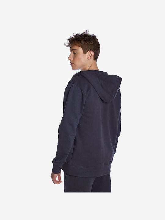 Camaro Men's Sweatshirt Jacket with Hood and Pockets Navy Blue