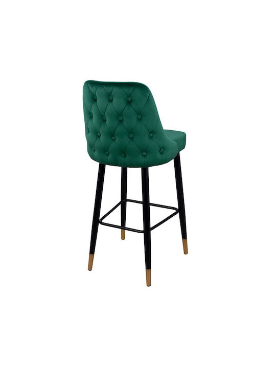 Stool Bar with Backrest Upholstered with Velvet Paige Cypress 2pcs 51x57x110cm