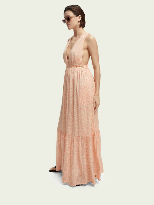 Summer Maxi Dress Wrap Orange