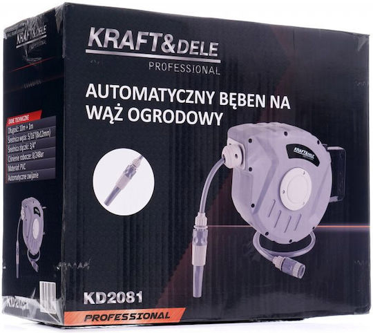 Kraft & Dele Αυτόματη Ανέμη Ποτίσματος Τοίχου με Λάστιχο 10m + 1m