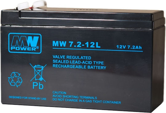 MW Power MW 7-12L Μπαταρία UPS με Χωρητικότητα 7.2Ah και Τάση 12V