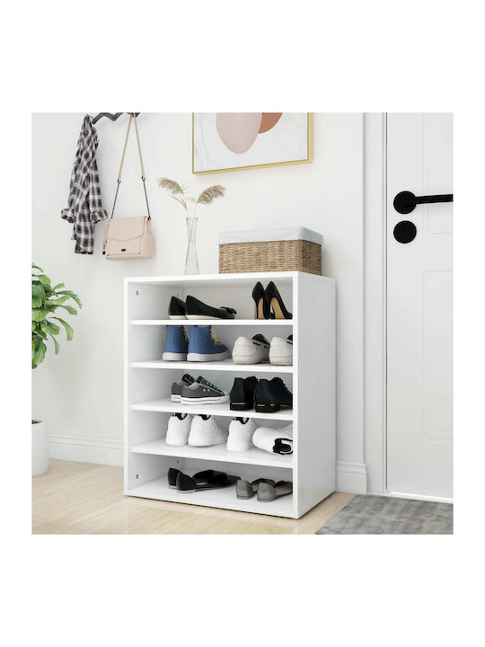 Holz Schuhschrank mit 5 Regalen White L60xW35xH70cm