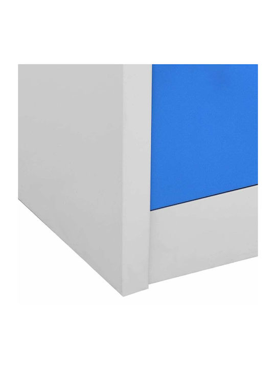 Metallischer Schließfach mit Verriegelungsfunktion mit 9 Außenschränke offen Grau / Blau 90x45x92,5cm