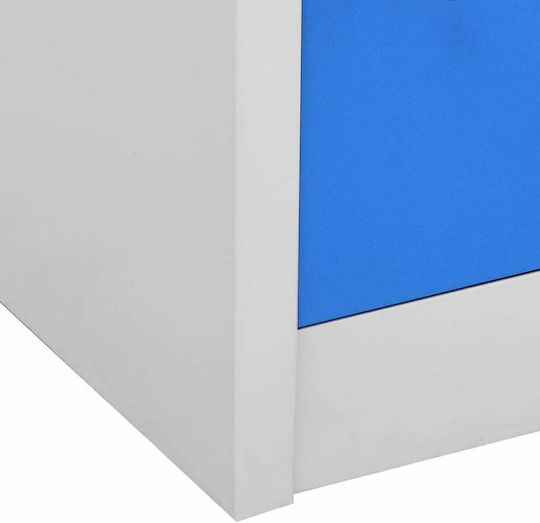 Metallic Locker with Locking Capability with 9 Cabinets Light Grey / Blue 90x45x92.5 cm