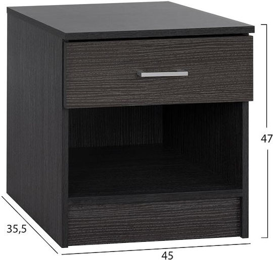 Κομοδίνο Laney Ξύλινο Zebrano 45x35.5x47cm