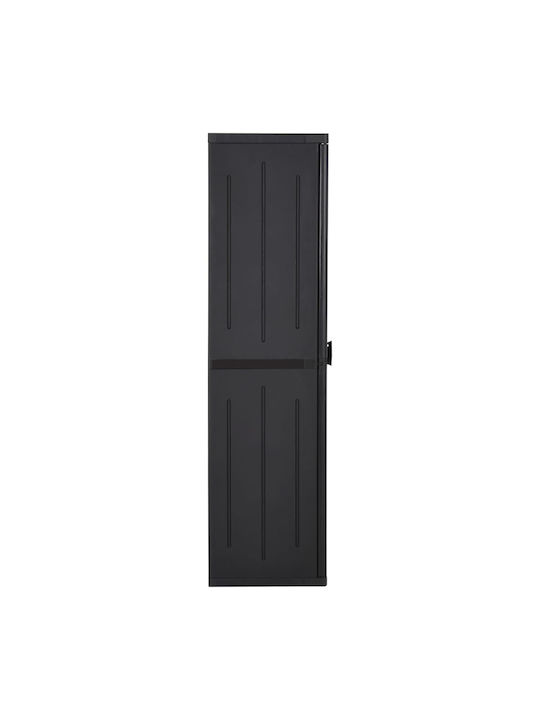 Doppelflügeliger Außenschrank aus Polypropylen mit 4 Regalen Schwarz 65x45x172cm