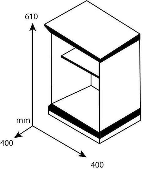 Mozart Wooden Bedside Table 40x40x61cm