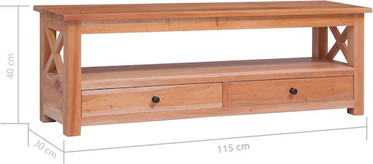 TV Stand Made of Solid Mahogany Wood M115xD30xH40cm