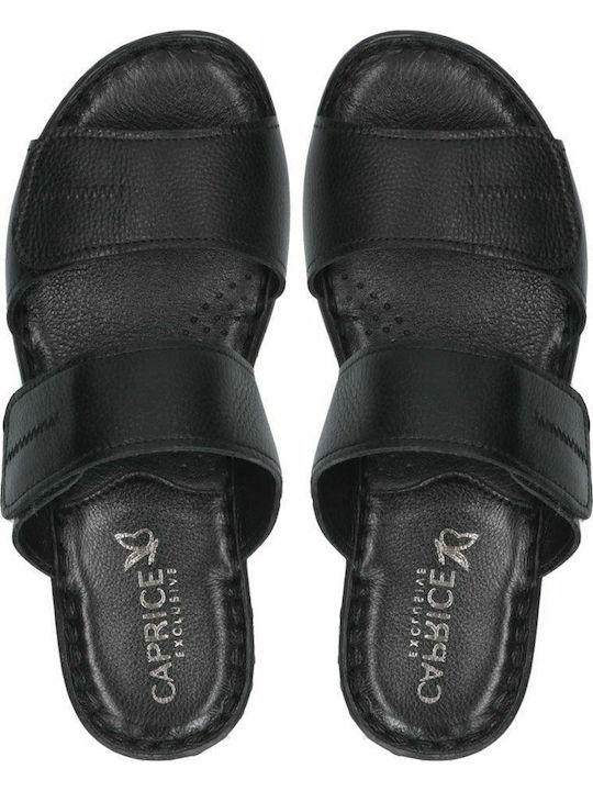 Leather Women's Flat Sandals Anatomic in Black Color