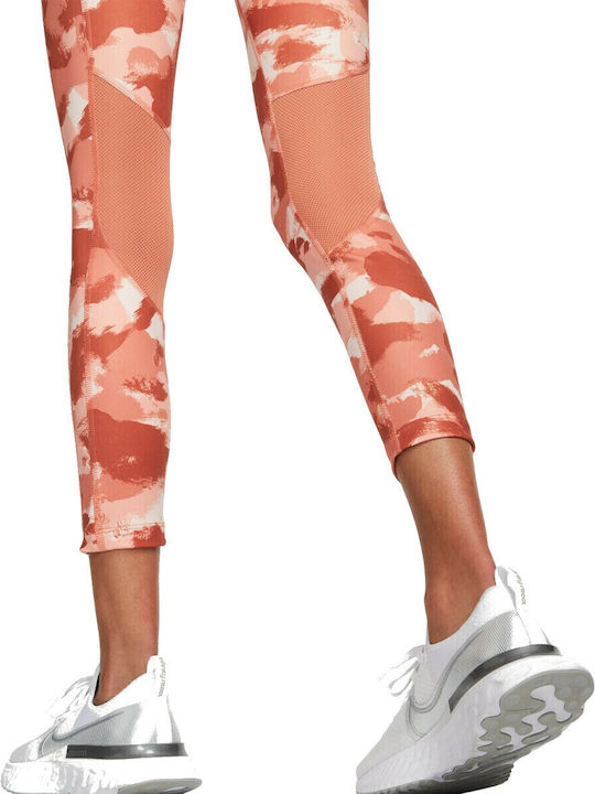 Dri-Fit Running Γυναικείο Cropped Κολάν Ψηλόμεσο Atmosphere / Madder Root / Reflective Silver
