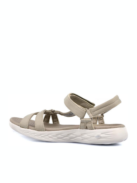 On the Go 600 Flache Sandalen für Damen Sportlich in Beige Farbe