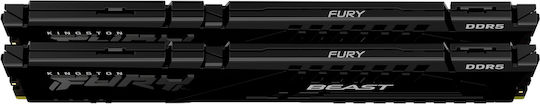 Kingston Fury Beast DDR5 16GB RAM με 2x8GB Modules και Ταχύτητα 5200 για Desktop