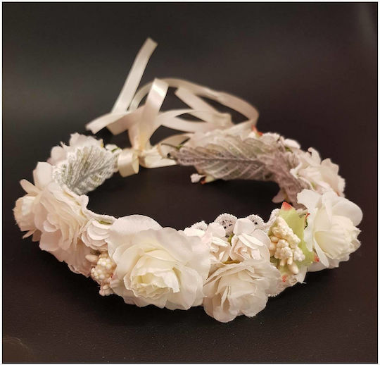 Flower Crown White-Ivory Bride, For Baptism, Flower Girl