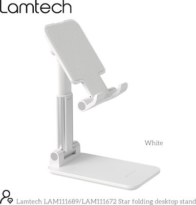 Lamtech 2in1 Folding Tablet Stand Desktop Until 10" White