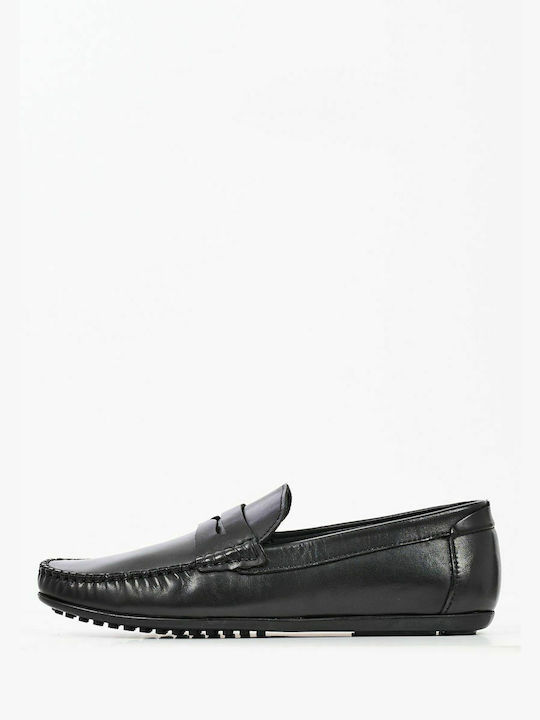 Vice Footwear Men's Leather Moccasins Black