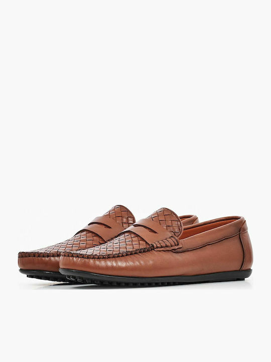 Leder Herren Mokassins in Tabac Braun Farbe