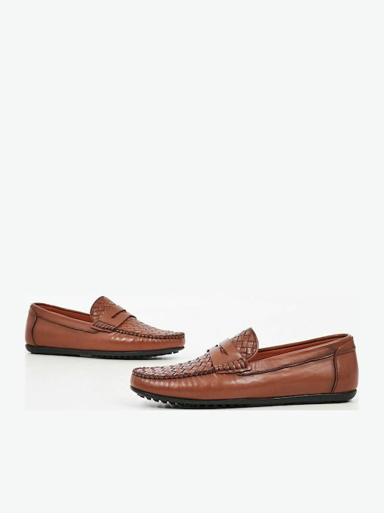Leder Herren Mokassins in Tabac Braun Farbe