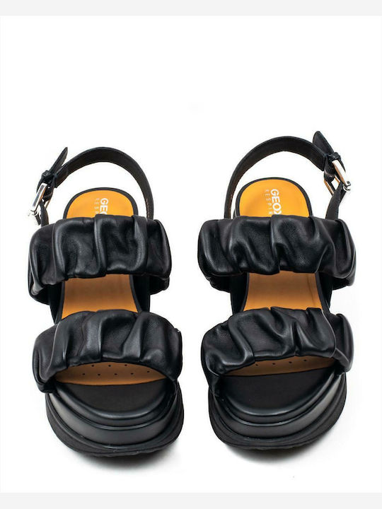 D Gardenia Anatomic Women's Leather Platform Shoes Black