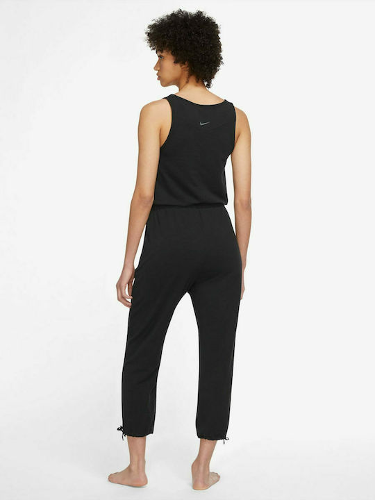 Nike Dri-Fit Yoga Γυναικεία Αμάνικη Ολόσωμη Φόρμα Μαύρη
