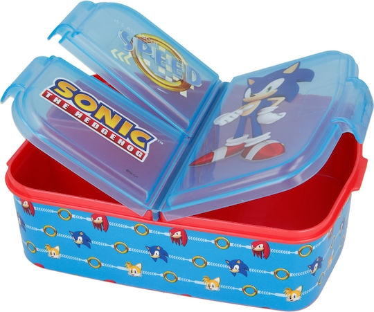 Stor Plastik Kinder Lebensmittelbehälter Sonic Blau 19.5 x 16.5 x 6.7cm