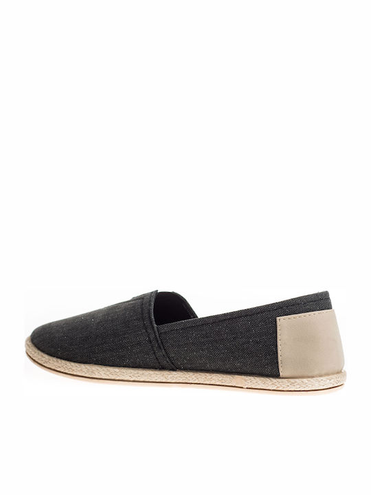 Women's Leather Espadrilles Black