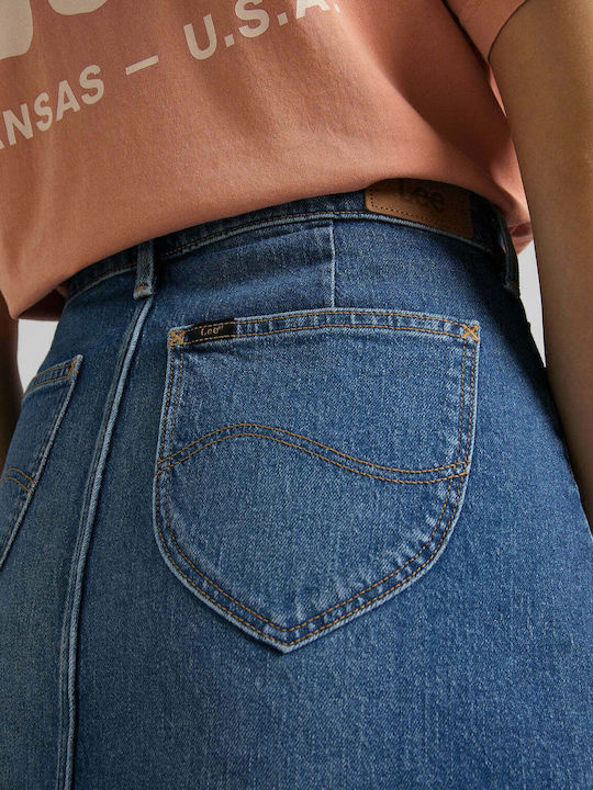Fly A Line Denim Mini Rock Blau