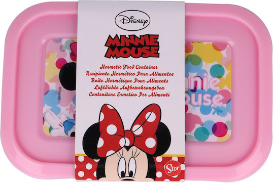 Stor Set de mâncare pentru copii din plastic Minnie Roz
