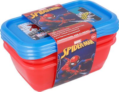 Stor Kids Set Lunch Plastic Box Red