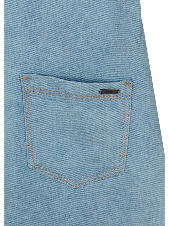 Kinderkleid Ärmellos Denim Blau