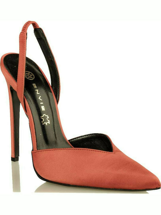 Envie Shoes Γόβες με Λεπτό Ψηλό Τακούνι Πορτοκαλί