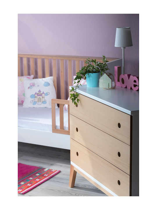 Luna Baby Kommode mit 3 Schubladen Braun 100x55x90cm
