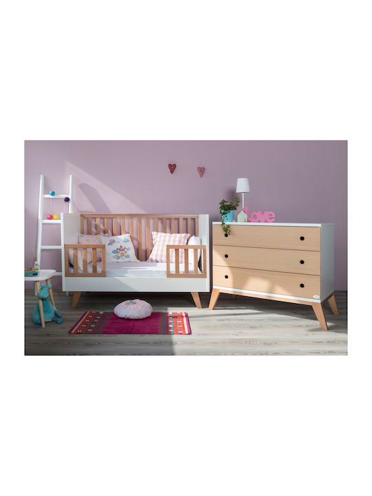 Luna Baby Kommode mit 3 Schubladen Braun 100x55x90cm