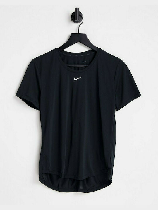 Nike One Damen Sport T-Shirt Dri-Fit Schwarz