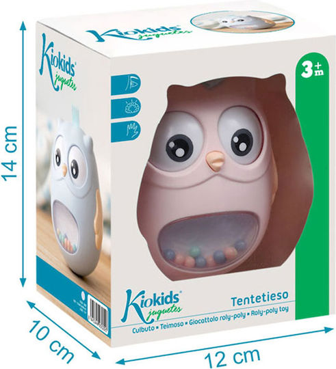 Kiokids Baby Rasseln Roly Poly Eule für 3+ Monate Rosa