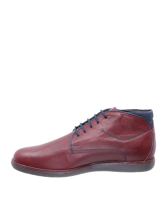 Leather Burgundy Men's Boots Anatomical