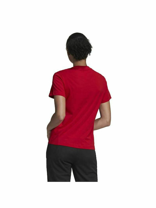 Adidas Γυναικείο Αθλητικό T-shirt με V Λαιμόκοψη Κόκκινο