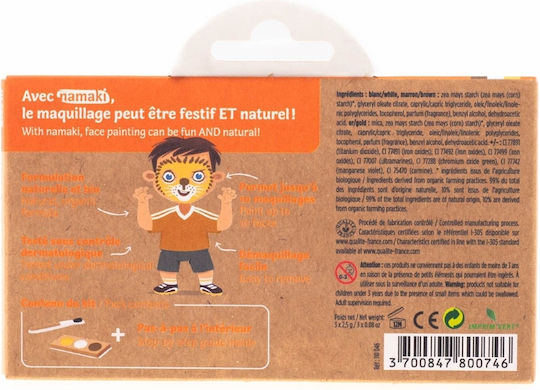 Karneval Gesichtsbemalung Set Löwe und Giraffe 2.5gr Bunt 3Stück