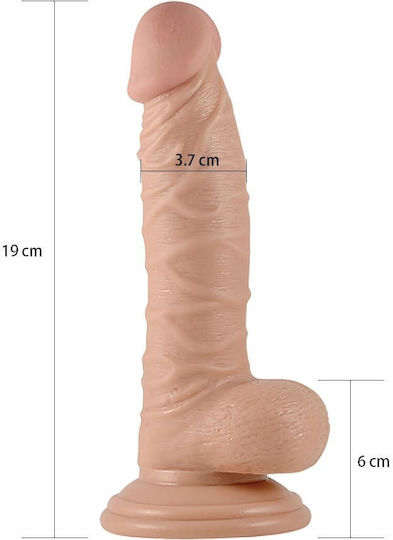 Lovetoy Ρεαλιστικό Dildo με Όρχεις και Βεντούζα Flesh 19cm