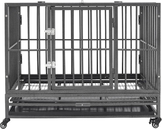 vidaXL Συρμάτινο Κλουβί Σκύλου Μαύρο 102x72x85cm