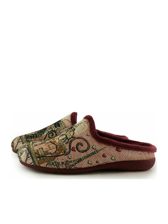 Adam's Shoes Women's Slipper In Burgundy Colour