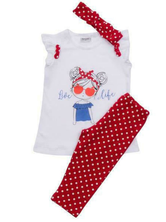 Trax Kids Set with Leggings Summer 2pcs White