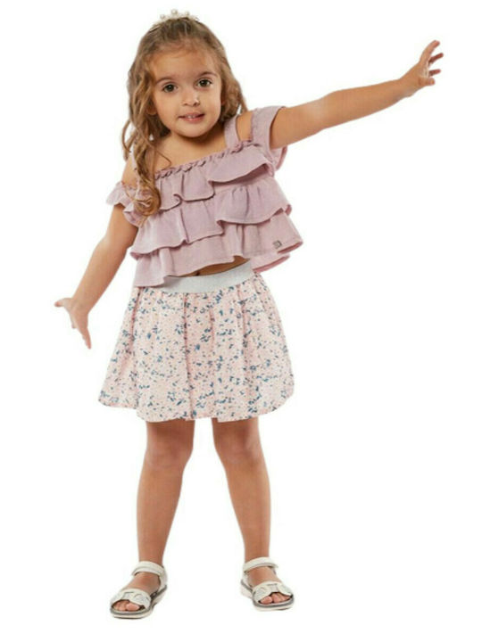 Εβίτα Kids Set with Skirt Summer 2pcs Pink