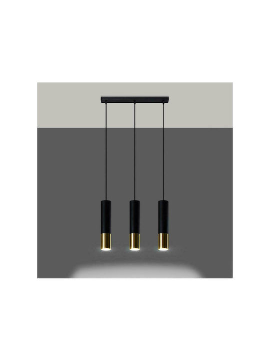 Sollux Loopez 3L Pendant Light Three-Light for Socket GU10 Black