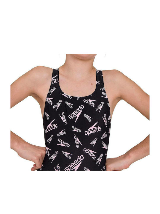 Speedo Printed Medalist Costum de baie pentru copii Întreg Negru